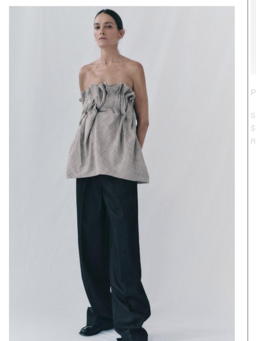 Zara Pleated Strapless Top